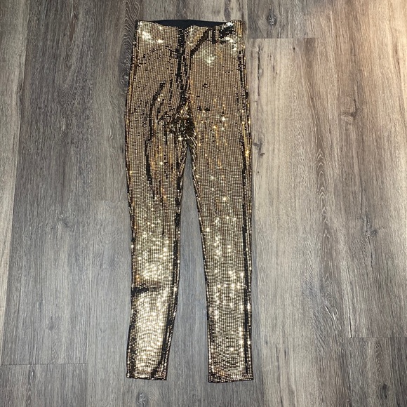 Zara gold sequin leggings, worn once - Picture 2 of 7